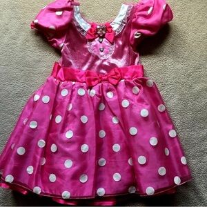 Disney Store Pink Minnie Mouse Costume Dress Heavy EUC Size 5 6 Little Girls